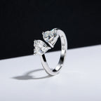HEART DUO MOISSANITE RING – CRAFTED IN STERLING SILVER WITH ETERNAGOLD™
