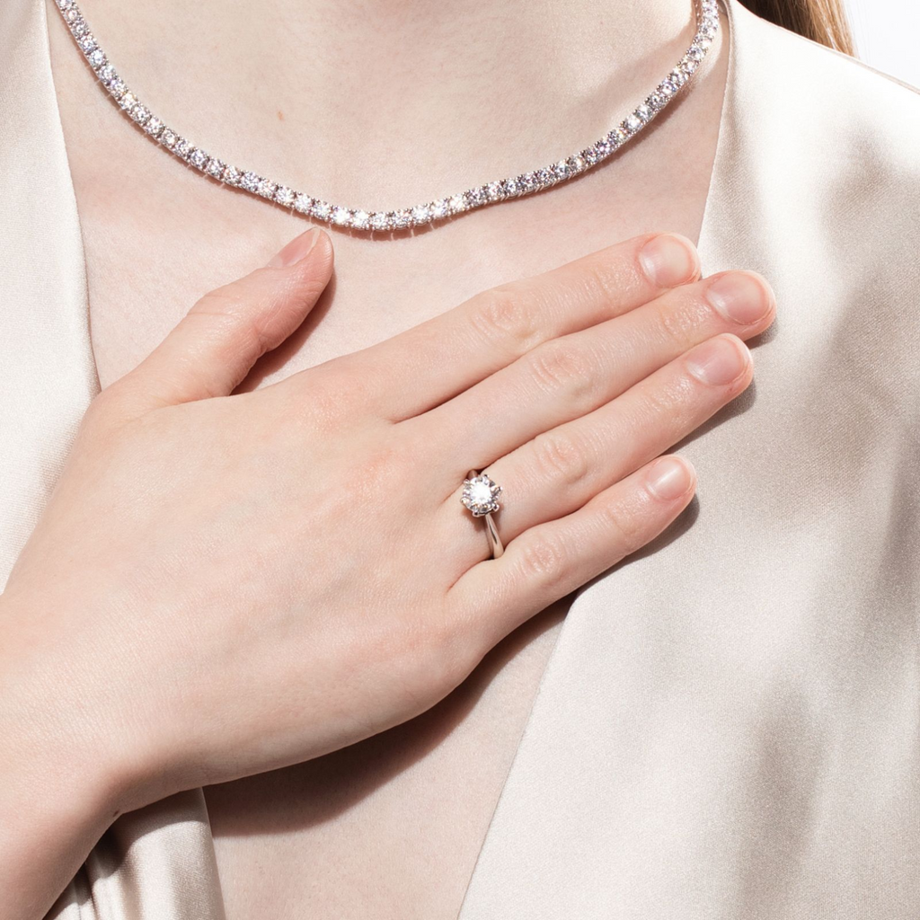 ETERNAL SIX-PRONG RING – CRAFTED IN STERLING SILVER WITH ETERNAGOLD™
