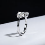 HEART DUO MOISSANITE RING – CRAFTED IN STERLING SILVER WITH ETERNAGOLD™