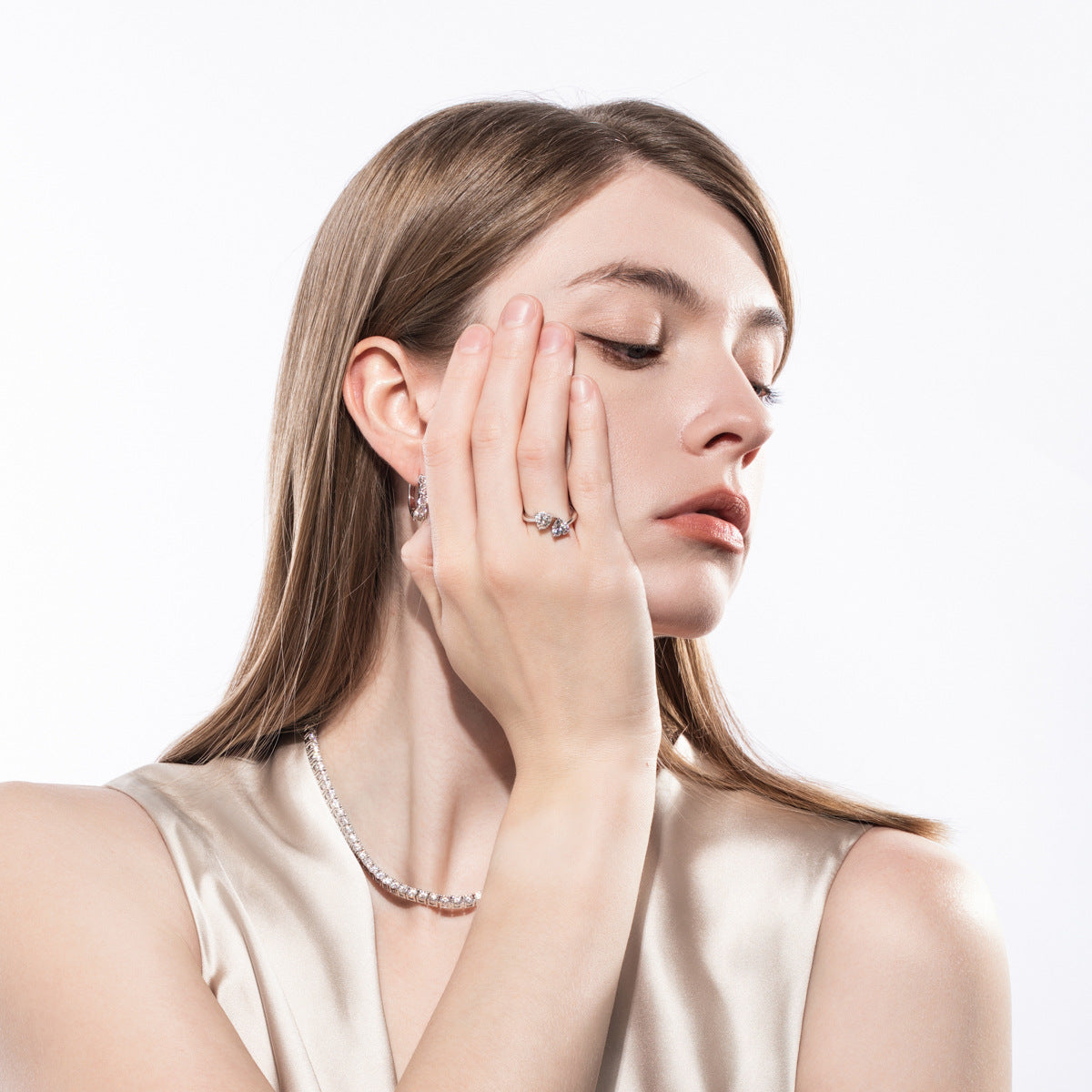 HEART DUO MOISSANITE RING – CRAFTED IN STERLING SILVER WITH ETERNAGOLD™