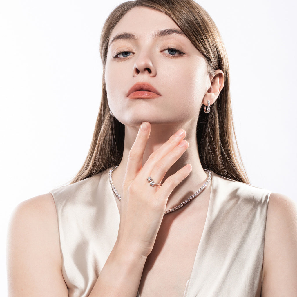 HEART DUO MOISSANITE RING – CRAFTED IN STERLING SILVER WITH ETERNAGOLD™