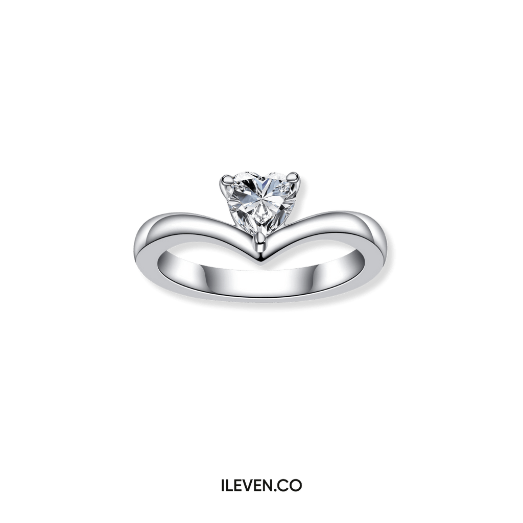 HEART CROWN MOISSANITE RING – CRAFTED IN STERLING SILVER WITH ETERNAGOLD™