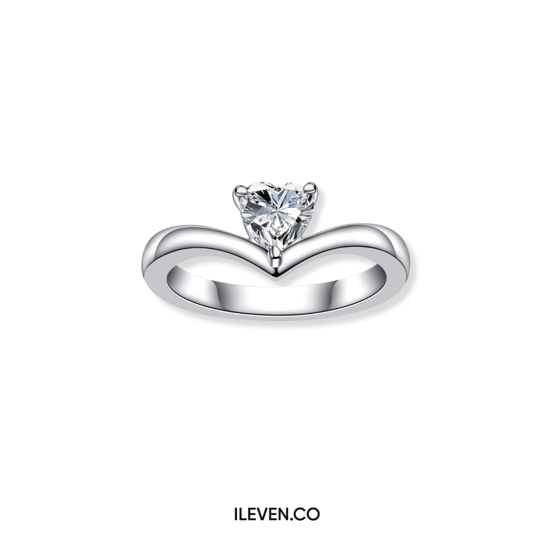 HEART CROWN MOISSANITE RING – CRAFTED IN STERLING SILVER WITH ETERNAGOLD™