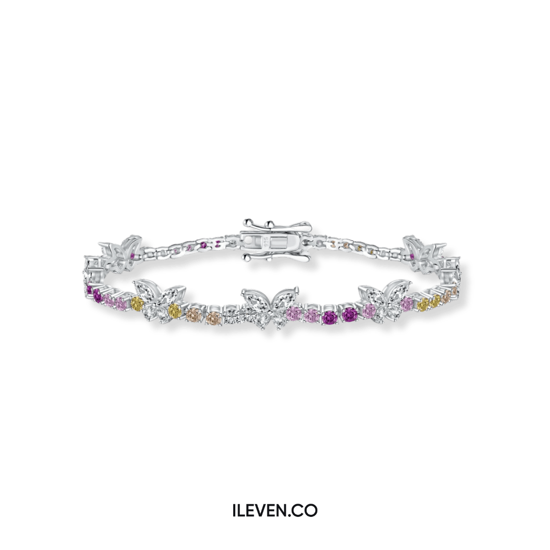 BUTTERFLY RAINBOW TENNIS BRACELET –  CRAFTED IN STERLING SILVER WITH TRIPLESHIELD™