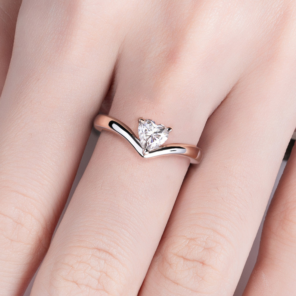 HEART CROWN MOISSANITE RING – CRAFTED IN STERLING SILVER WITH ETERNAGOLD™
