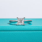 PRINCESS CUT SOLITAIRE RING – CRAFTED IN STERLING SILVER WITH ETERNAGOLD™