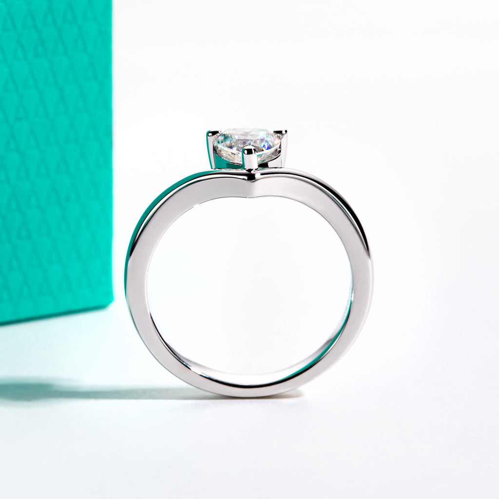 HEART CROWN MOISSANITE RING – CRAFTED IN STERLING SILVER WITH ETERNAGOLD™