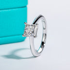 PRINCESS CUT SOLITAIRE RING – CRAFTED IN STERLING SILVER WITH ETERNAGOLD™