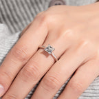 PRINCESS CUT SOLITAIRE RING – CRAFTED IN STERLING SILVER WITH ETERNAGOLD™