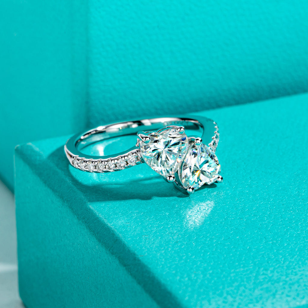 TWIN HEART PROMISE RING – CRAFTED IN STERLING SILVER WITH ETERNAGOLD™