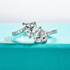 TWIN HEART PROMISE RING – CRAFTED IN STERLING SILVER WITH ETERNAGOLD™