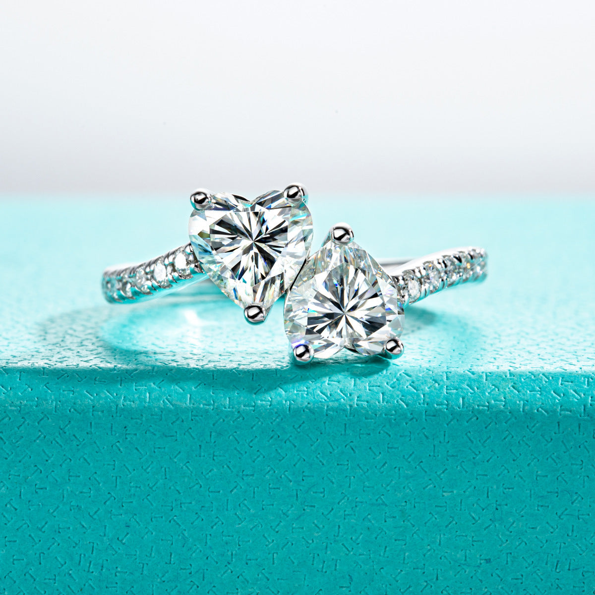 TWIN HEART PROMISE RING – CRAFTED IN STERLING SILVER WITH ETERNAGOLD™