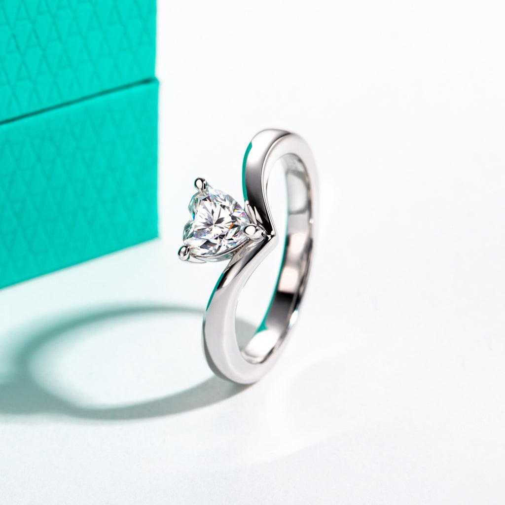 HEART CROWN MOISSANITE RING – CRAFTED IN STERLING SILVER WITH ETERNAGOLD™