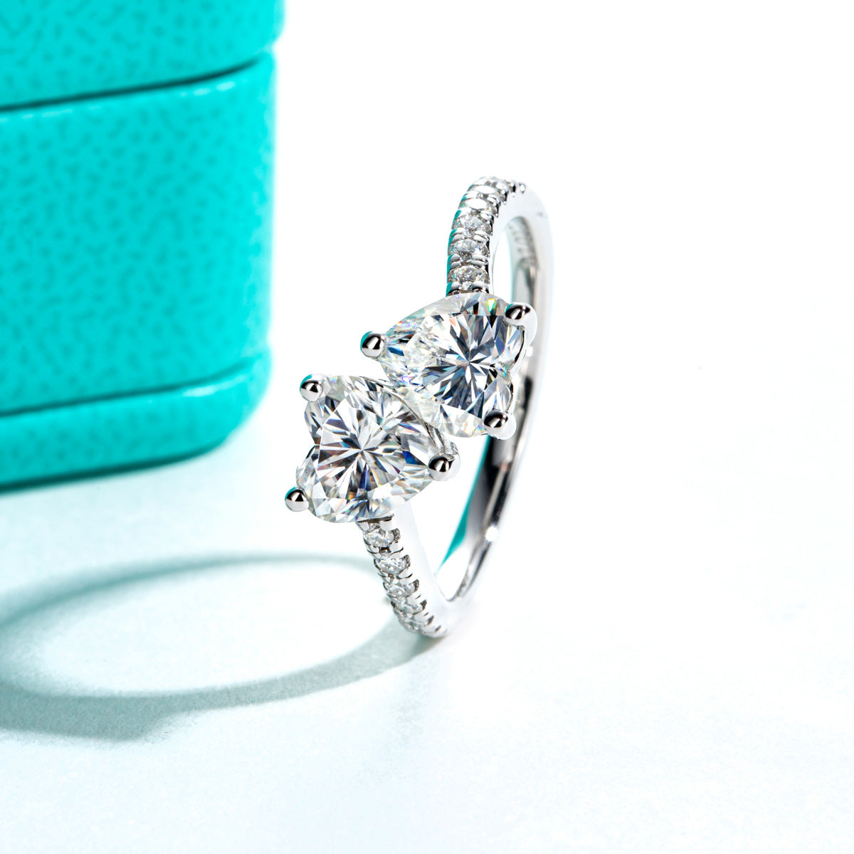 TWIN HEART PROMISE RING – CRAFTED IN STERLING SILVER WITH ETERNAGOLD™