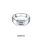 NHẪN MOISSANITE CẮT NGỌC LỤC BẢO CAO CẤP – CHẾ TẠO BẠC STERLING VỚI ETERNAGOLD™