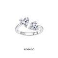 HEART DUO MOISSANITE RING – CRAFTED IN STERLING SILVER WITH ETERNAGOLD™