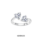 HEART DUO MOISSANITE RING – CRAFTED IN STERLING SILVER WITH ETERNAGOLD™