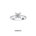 PRINCESS CUT SOLITAIRE RING – CRAFTED IN STERLING SILVER WITH ETERNAGOLD™