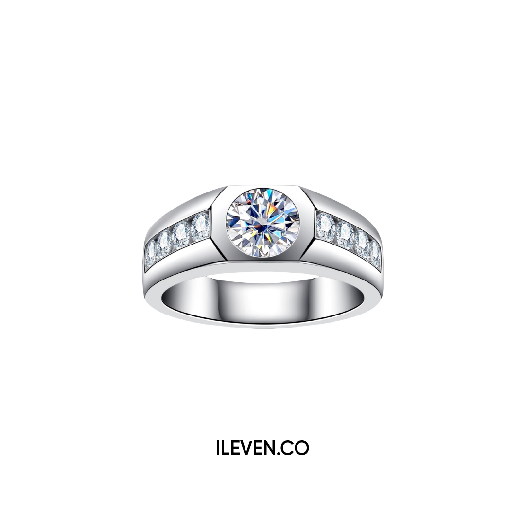 NHẪN MOISSANITE CỔ ĐIỂN RỰC RỠ – ĐƯỢC CHẾ TẠO BẠC STERLING VỚI ETERNAGOLD™