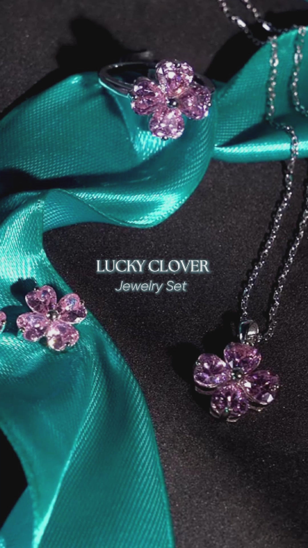 LUCKY CLOVER PINK SET – CRAFTED IN STERLING SILVER WITH TRIPLESHIELD™