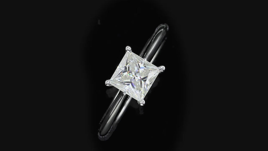 PRINCESS CUT SOLITAIRE RING – CRAFTED IN STERLING SILVER WITH ETERNAGOLD™