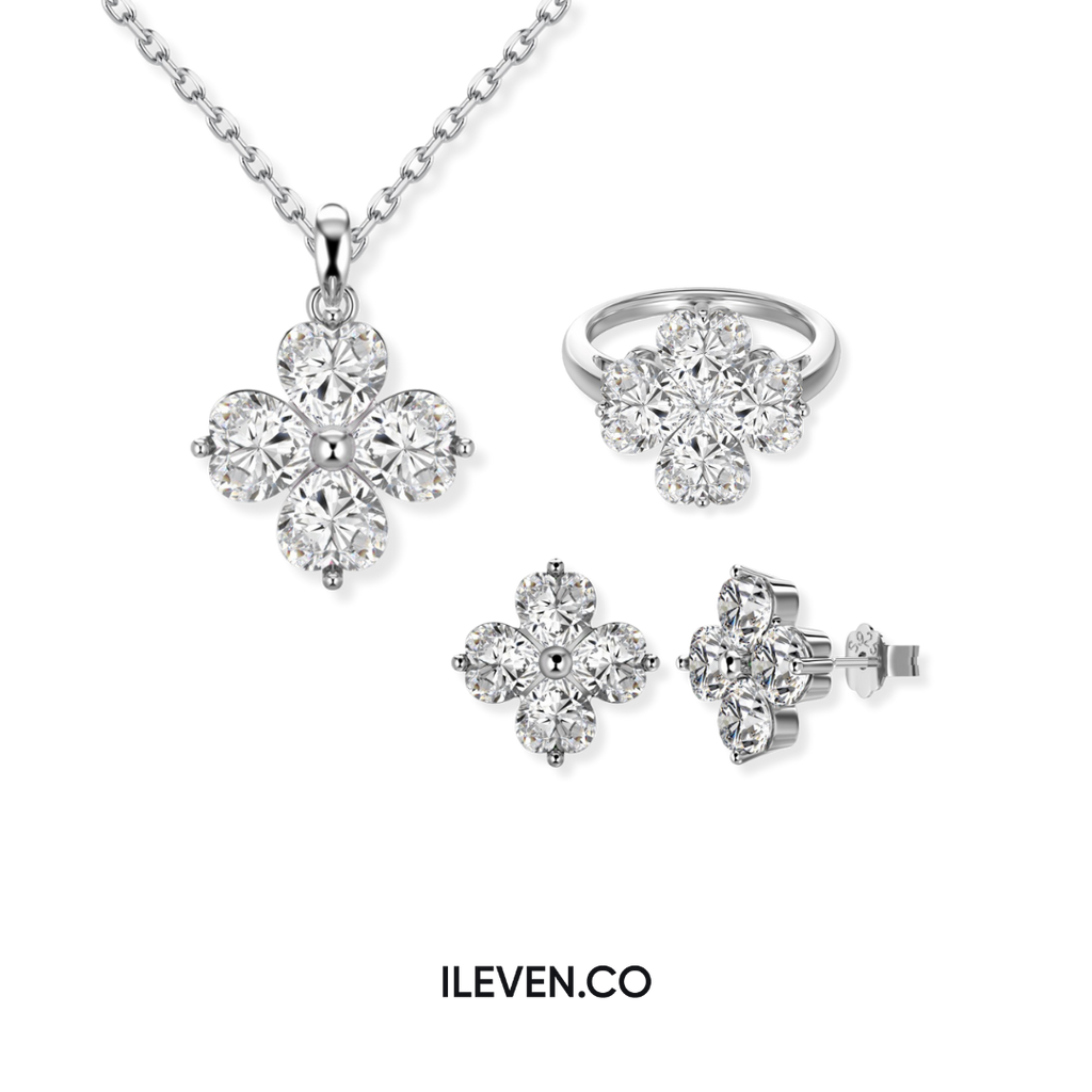 LUCKY CLOVER WHITE SET – CRAFTED IN STERLING SILVER WITH TRIPLESHIELD™