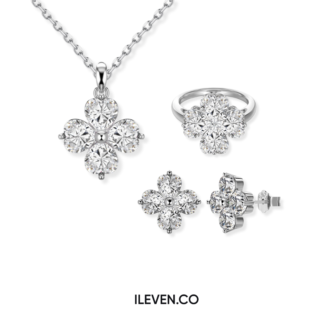 LUCKY CLOVER WHITE SET – CRAFTED IN STERLING SILVER WITH TRIPLESHIELD™